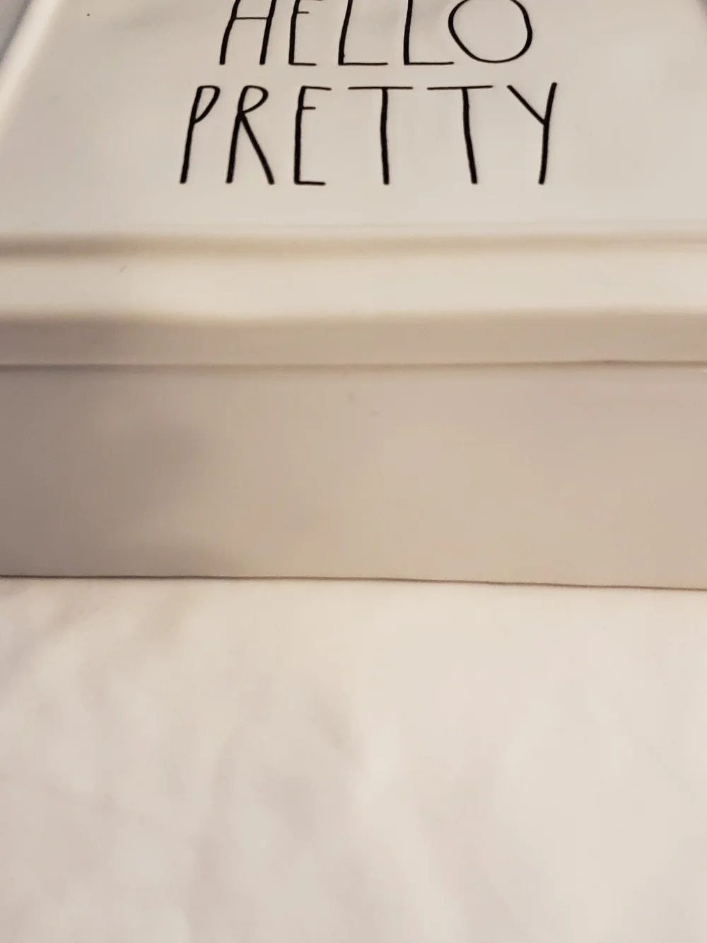 Rae Dunn White Ceramic 'HELLO PRETTY' Jewery Box